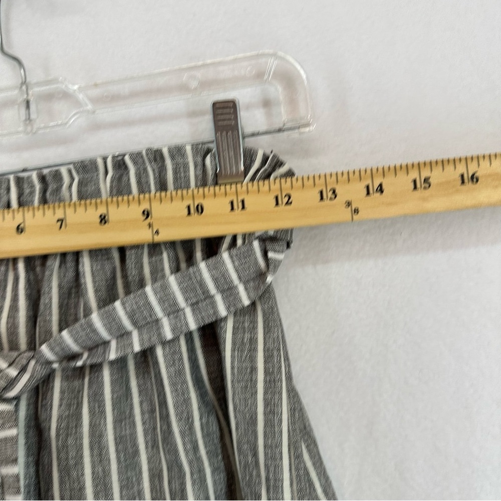 Woman’s Belted High Waist Summer Shorts Striped M Gray - Picture 3 of 9